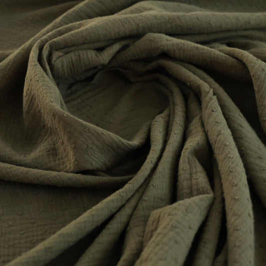 Double gaze plumetis kaki