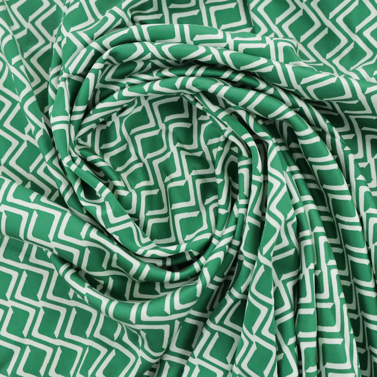 Viscose géométrique verte et blanche