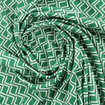 Viscose géométrique verte et blanche