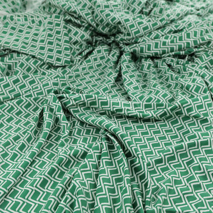 Viscose géométrique verte et blanche