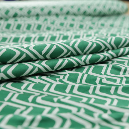 Viscose géométrique verte et blanche