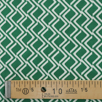 Viscose géométrique verte et blanche