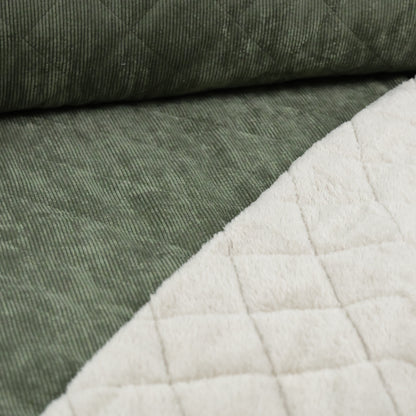Velours matelassé kaki