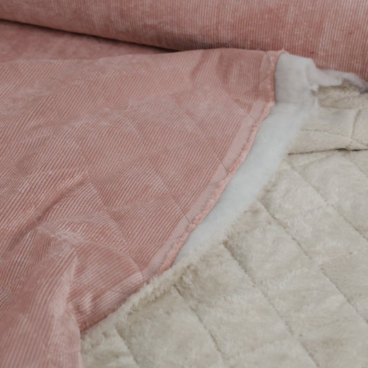 Velours matelassé vieux rose