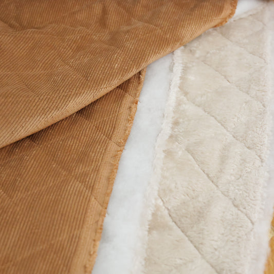 Velours matelassé marron