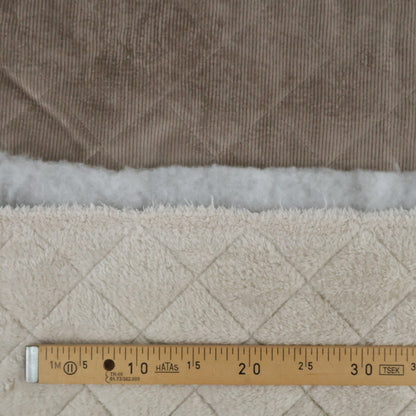 Velours matelassé taupe