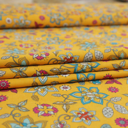 Velours milleraies floral rétro