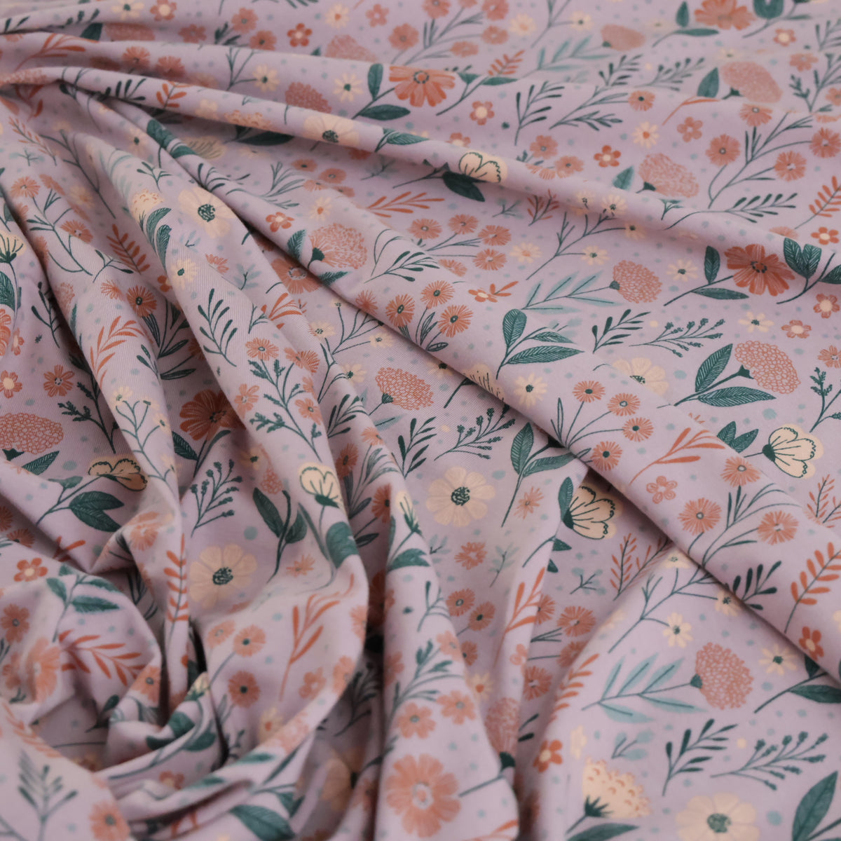 Jersey fleuri fond rose