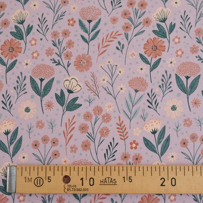 Jersey fleuri fond rose
