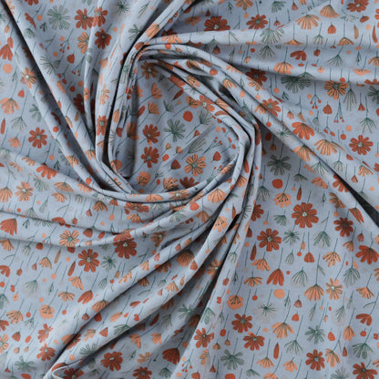 Jersey fleuri fond bleu