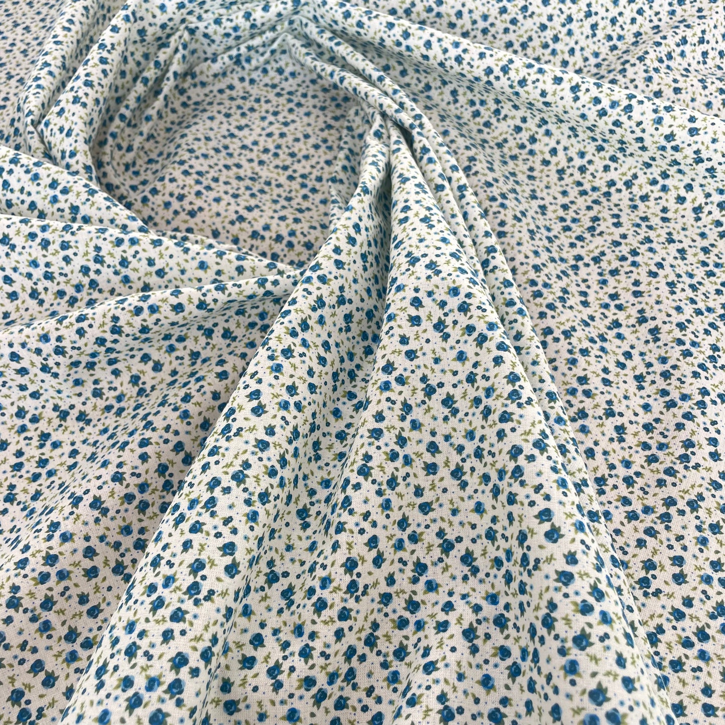 Coton fleuri bleu