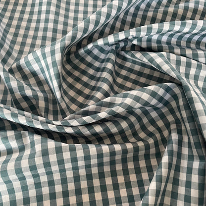 Coton vichy bleu canard 6/6