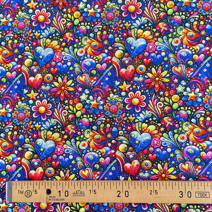 Sweat fleuri fond bleu