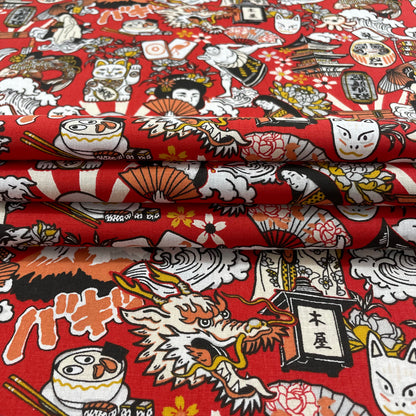 Coton Daruma rouge