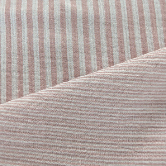 Double gaze réversible VIEUX ROSE / BLANC