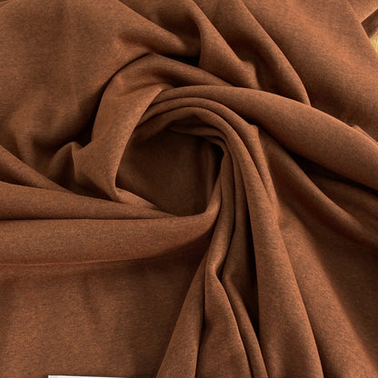Tissu sweat chiné rouge brique
