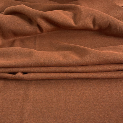 Tissu sweat chiné rouge brique